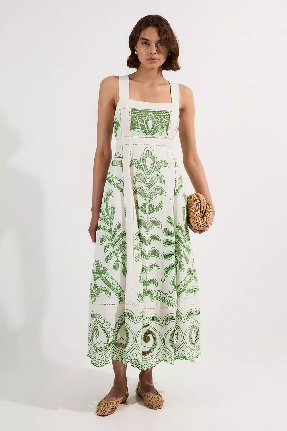 【Karen Millen】カットワーク刺繍織り ミディプロム ドレス bkk25268_green_xl?$