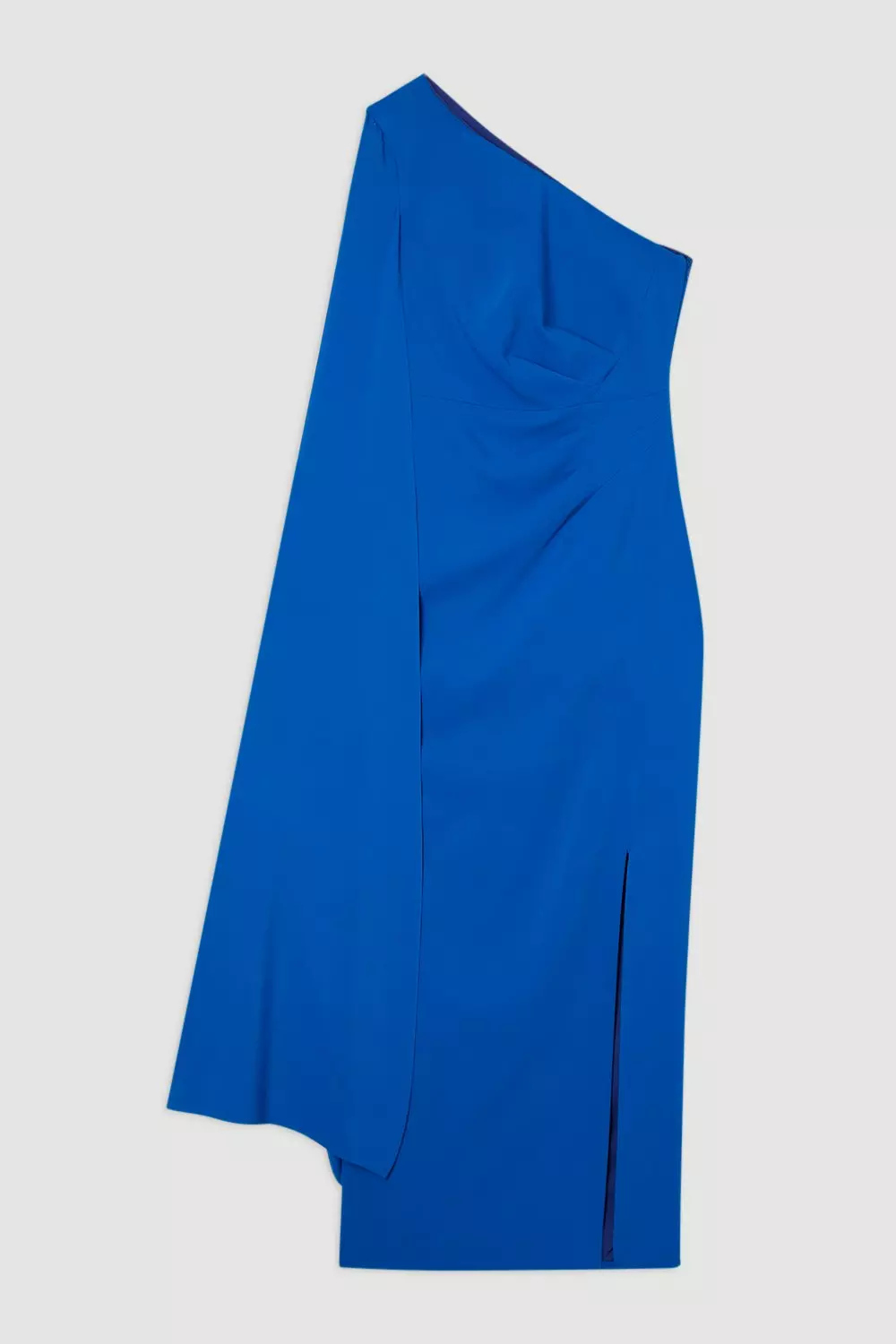 Cobalt Compact Stretch Viscose One Shoulder Cape Maxi Dress alternative image