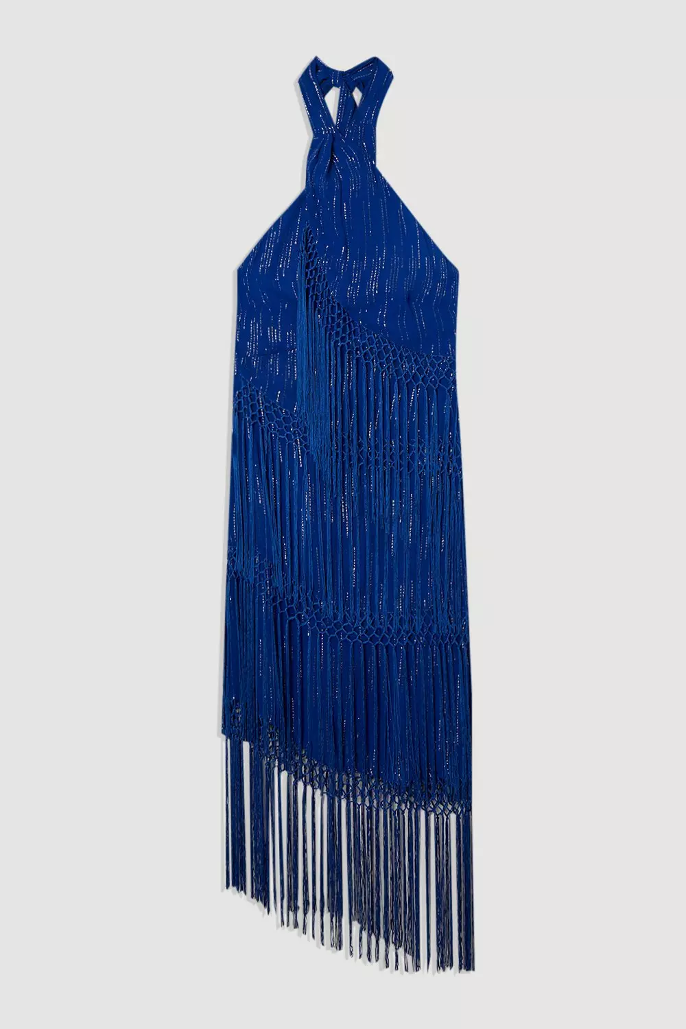 ★Karen Millen★ ビーチフリンジホルターネックウーブンドレス bkk25316_blue_xl?$