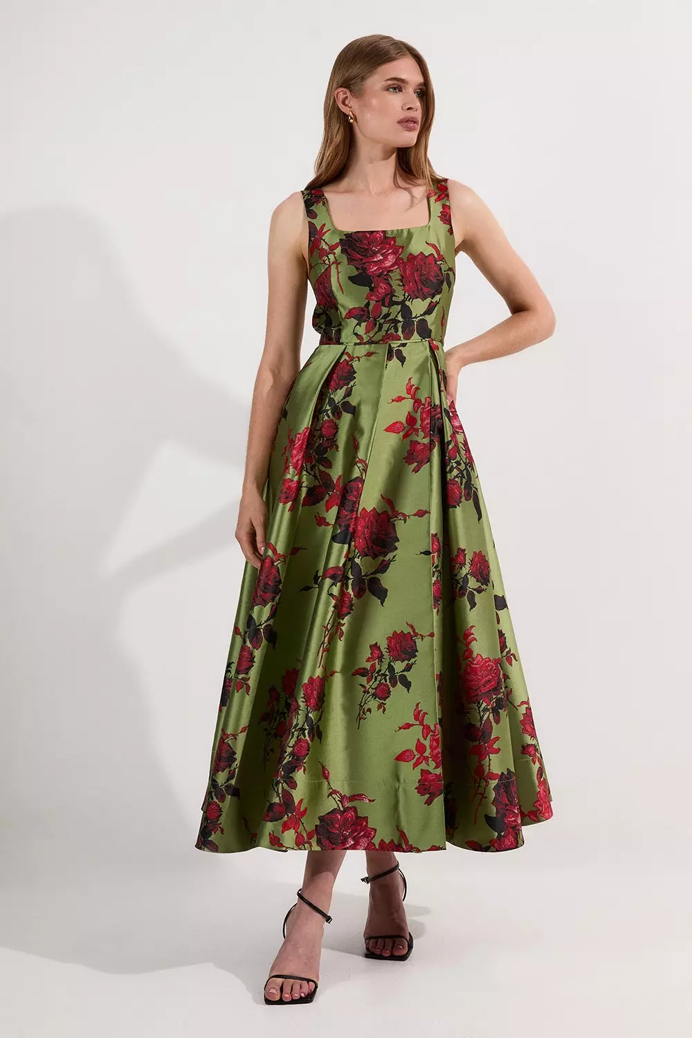 Lydia Millen Floral Jacquard Corseted Woven Maxi Dress
