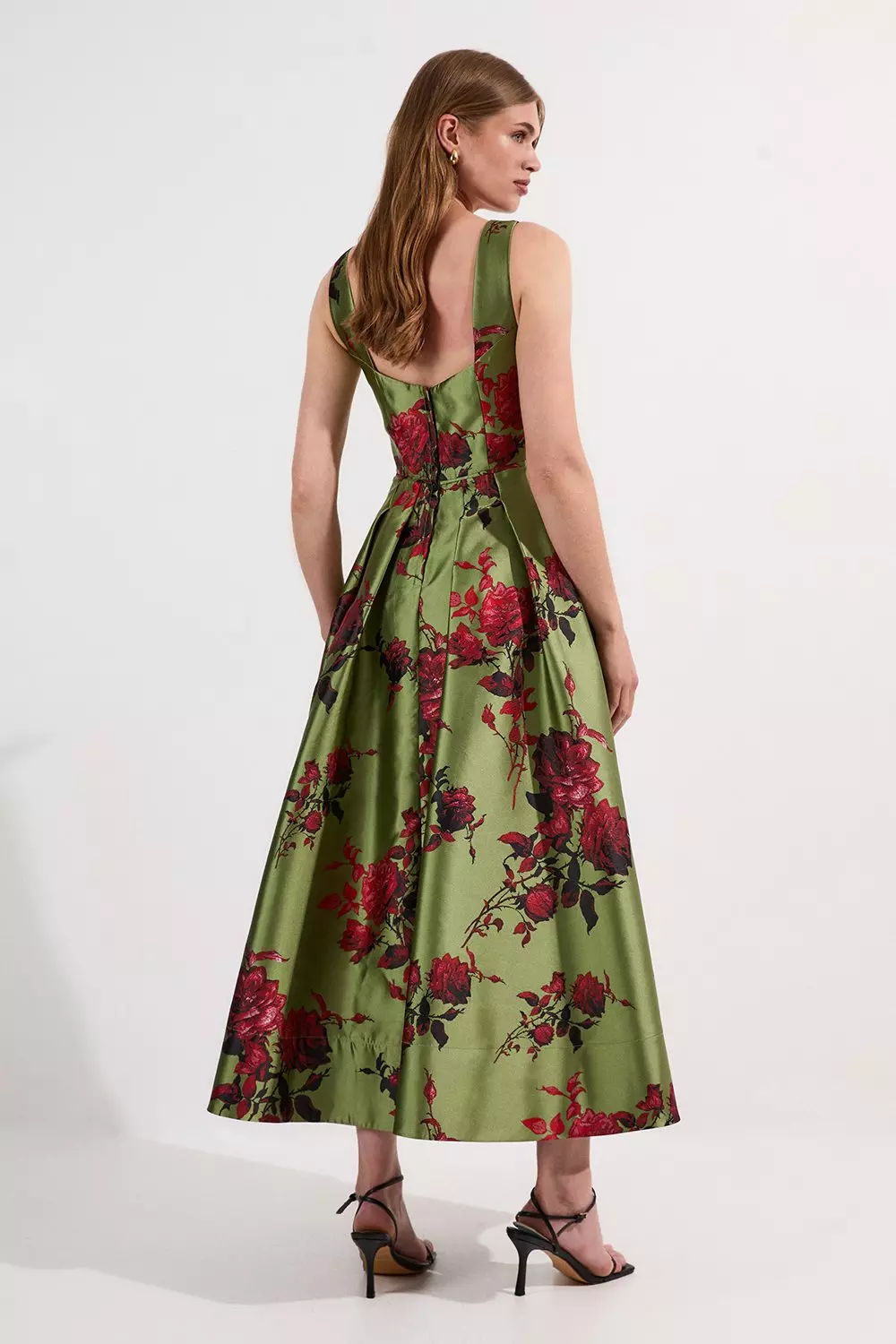 Lydia Millen Floral Jacquard Corseted Woven Maxi Dress