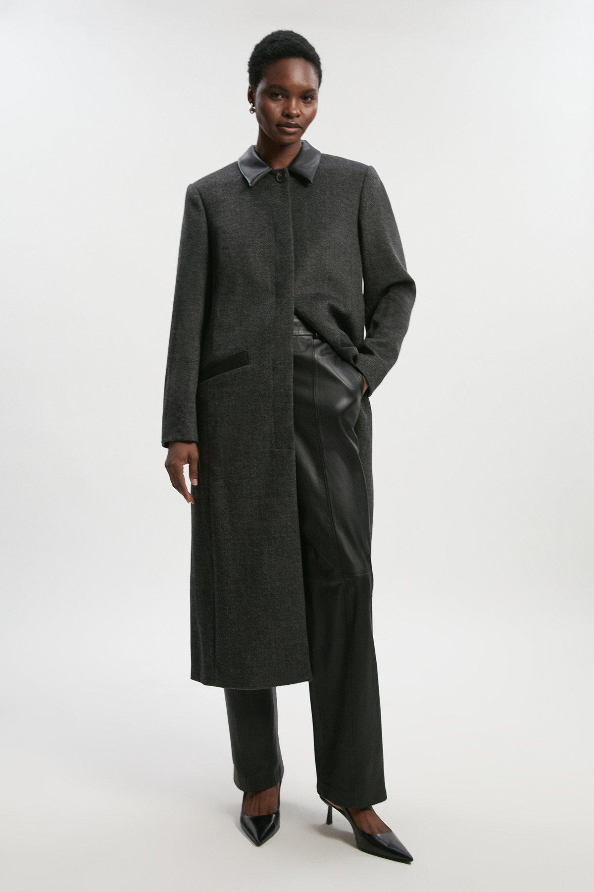 epine volume wool tailored coat gray⭐️ Men's anthracite grey melange pure wool suit | Corneliani