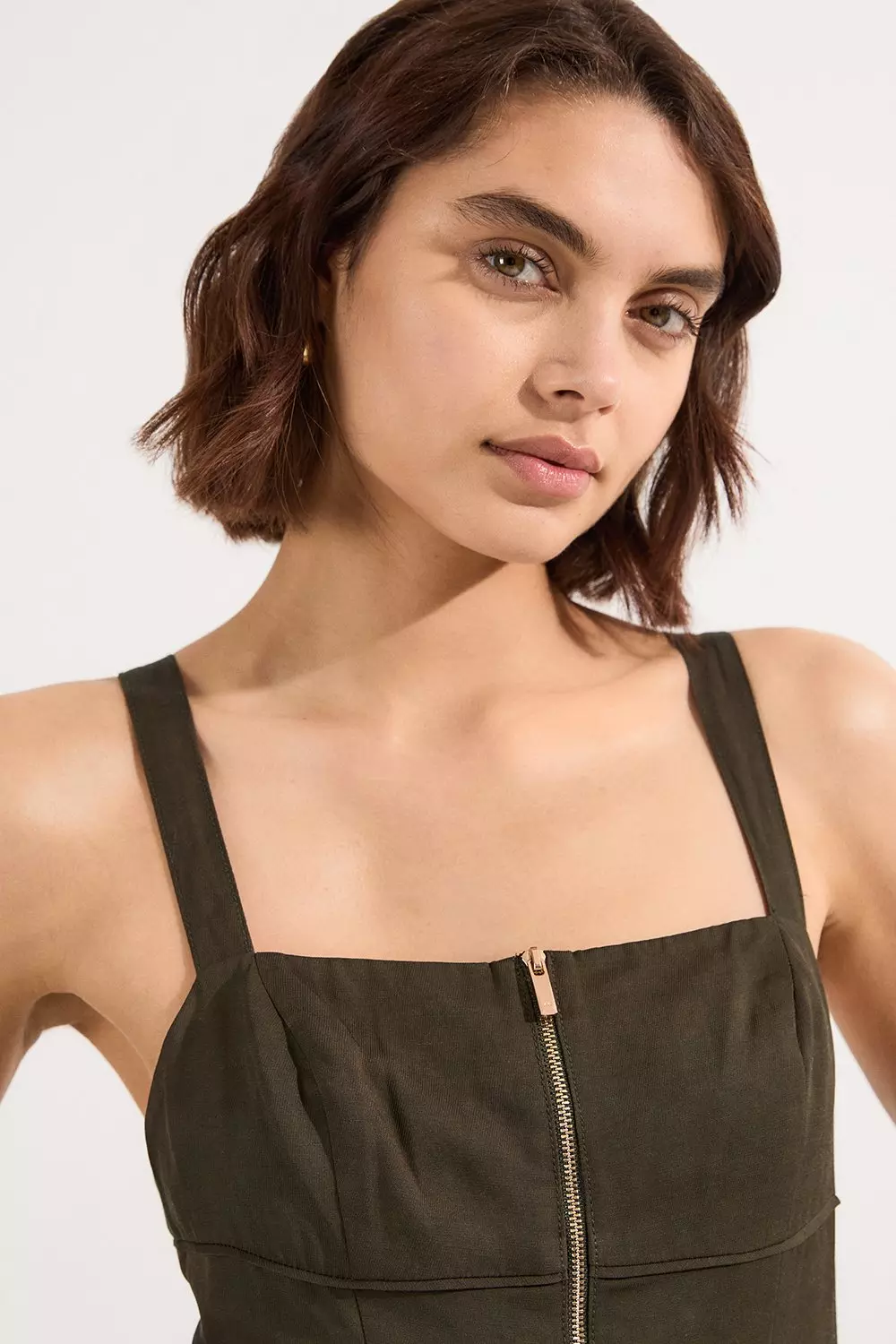 小さいサイズ KAREN MILLEN ジップ ウ−ブン ドレス