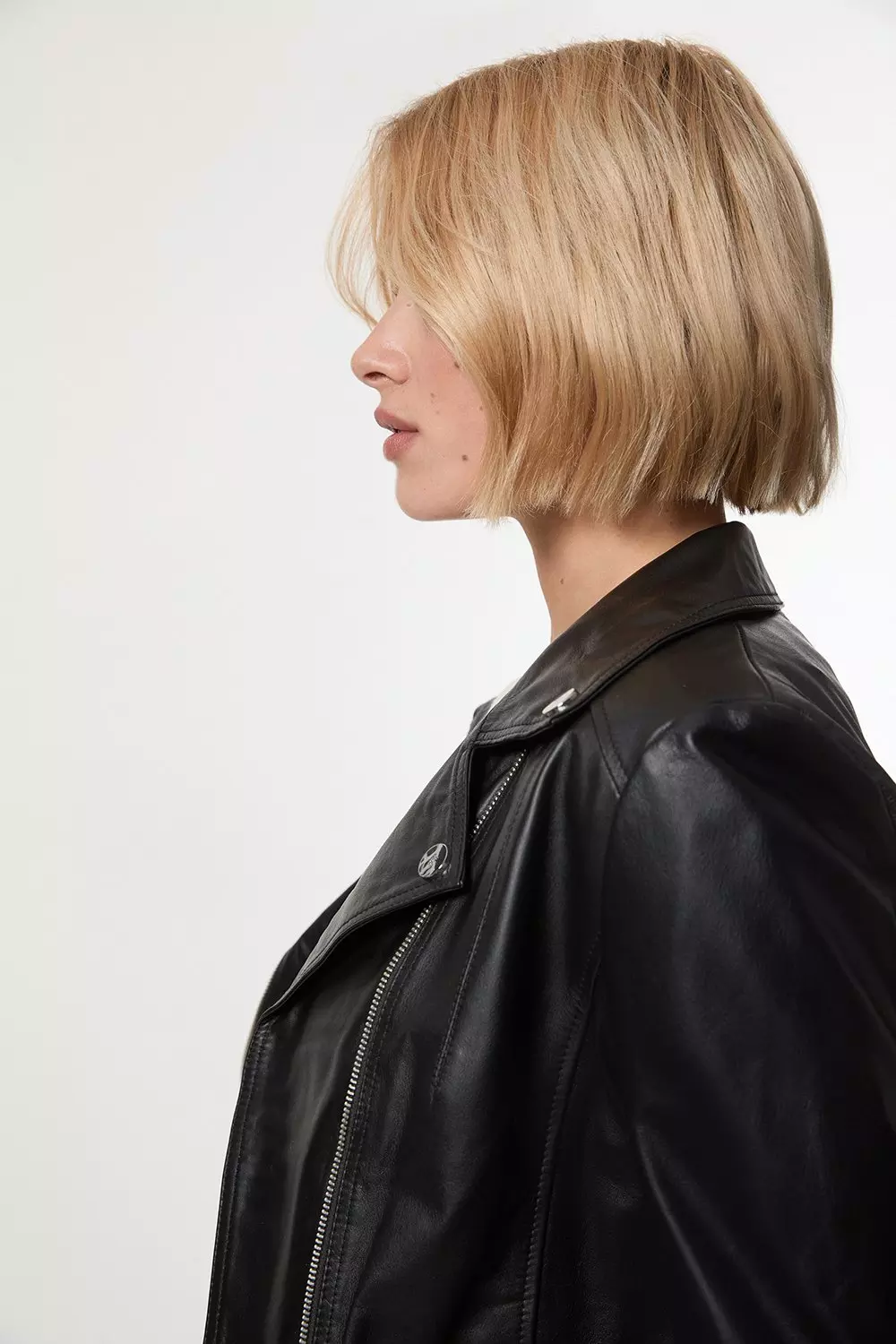 Black Leather Signature Moto Jacket alternative image