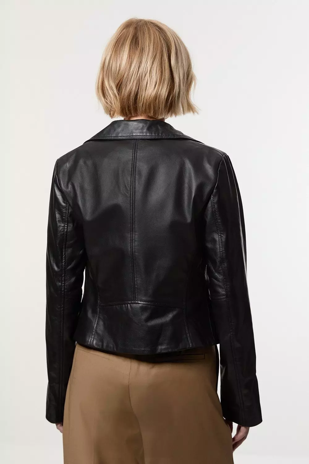 Black Leather Signature Moto Jacket alternative image