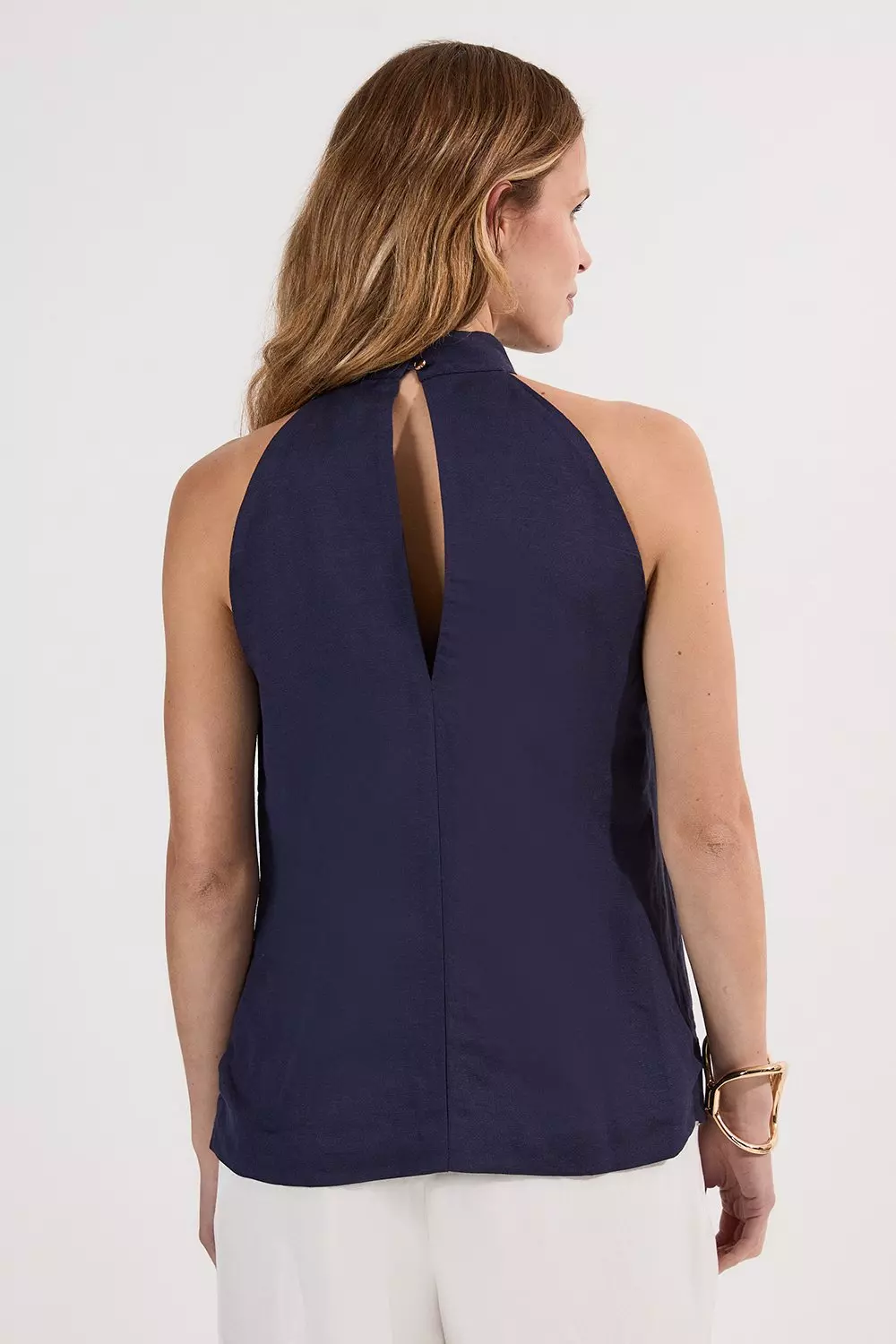 英国【Karen Millen】クロスフロントホルターネック織りトップス Figure Form Bandage Cross Front Knit Top | Karen Millen
