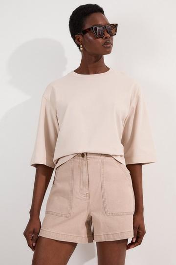 Colored Denim Tailored Short stone