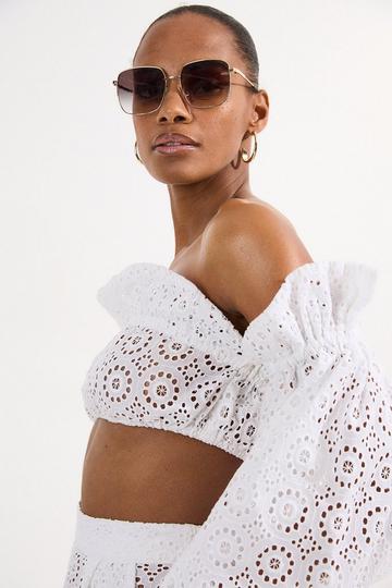 Beach Woven Bardot Beach Top white