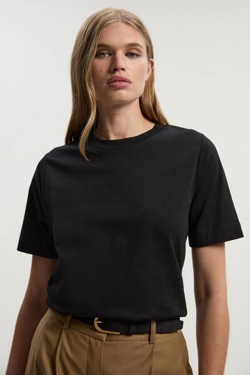Lightweight Relaxed Fit Cotton T-Shirt black