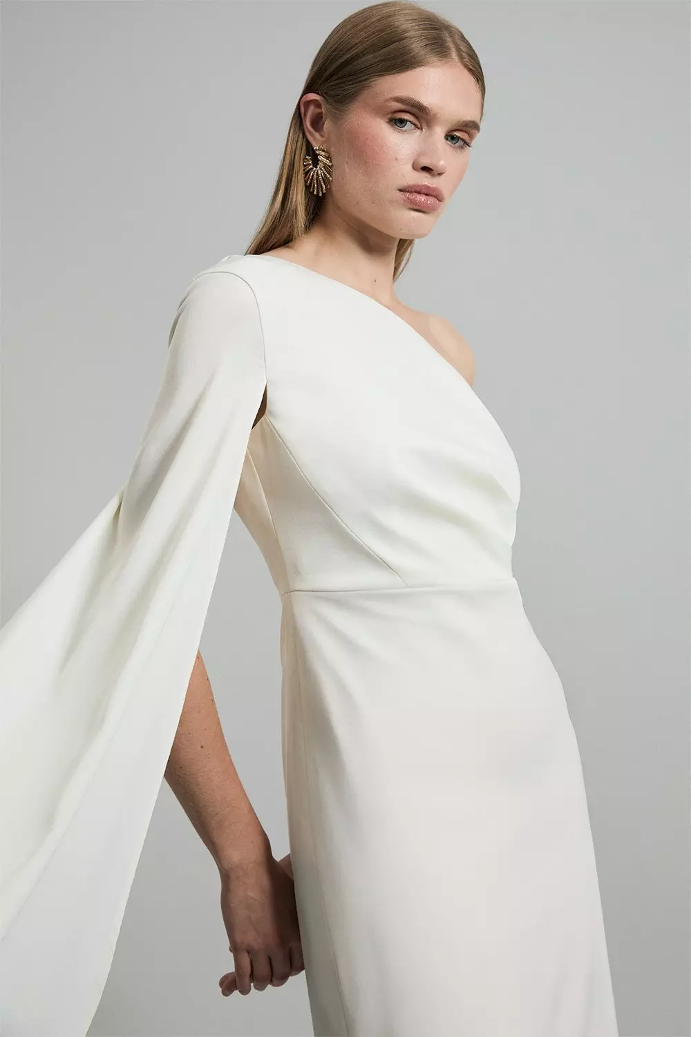 関税送料込★SALE★完売間近★KarenMillen★Satin Drapeドレス Petite Soft Tailored Halter Tie Neck Pleat Detail Midi Dress