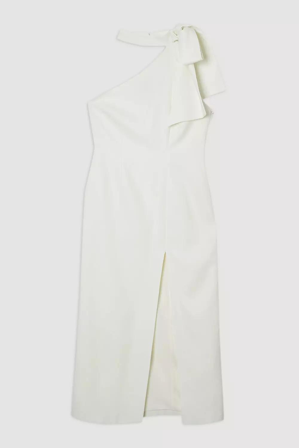 Satin Bow Tie Neck Tailored Midi Dress | Karen Millen