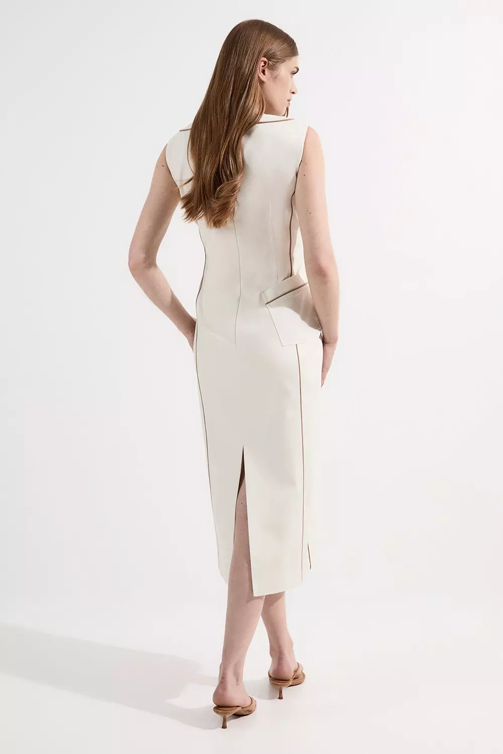 ★Karen Millen★ テーラードデニムポケットマキシドレス Archive Collection - Tailored Denim Pocketed Maxi Dress