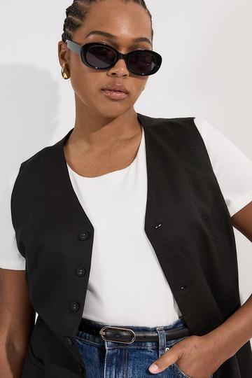 White Plus Size Stretch Cotton T-Shirt