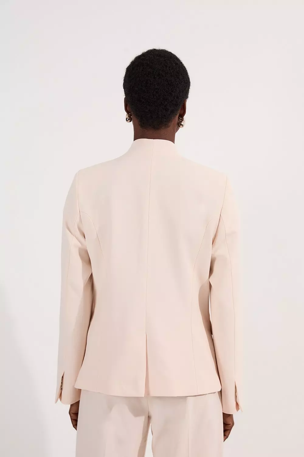 Ivory Petite Compact Stretch Asymmetric Single Breasted Tailored Blazer alternative image