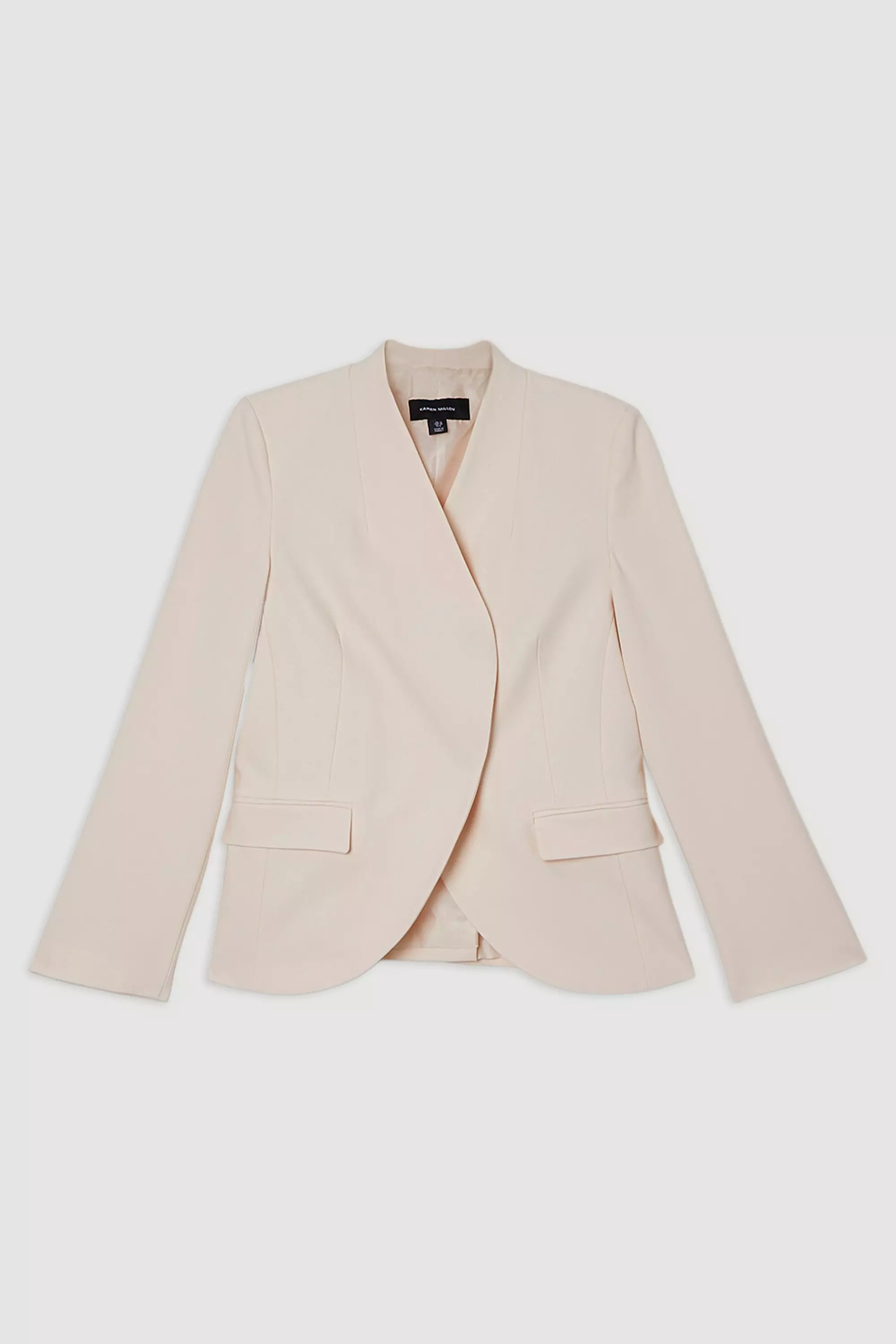 Ivory Petite Compact Stretch Asymmetric Single Breasted Tailored Blazer alternative image