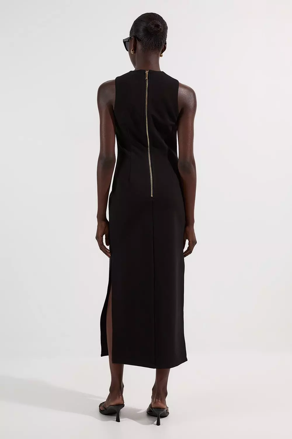 Ponte Crew Neck Maxi Dress | Karen Millen