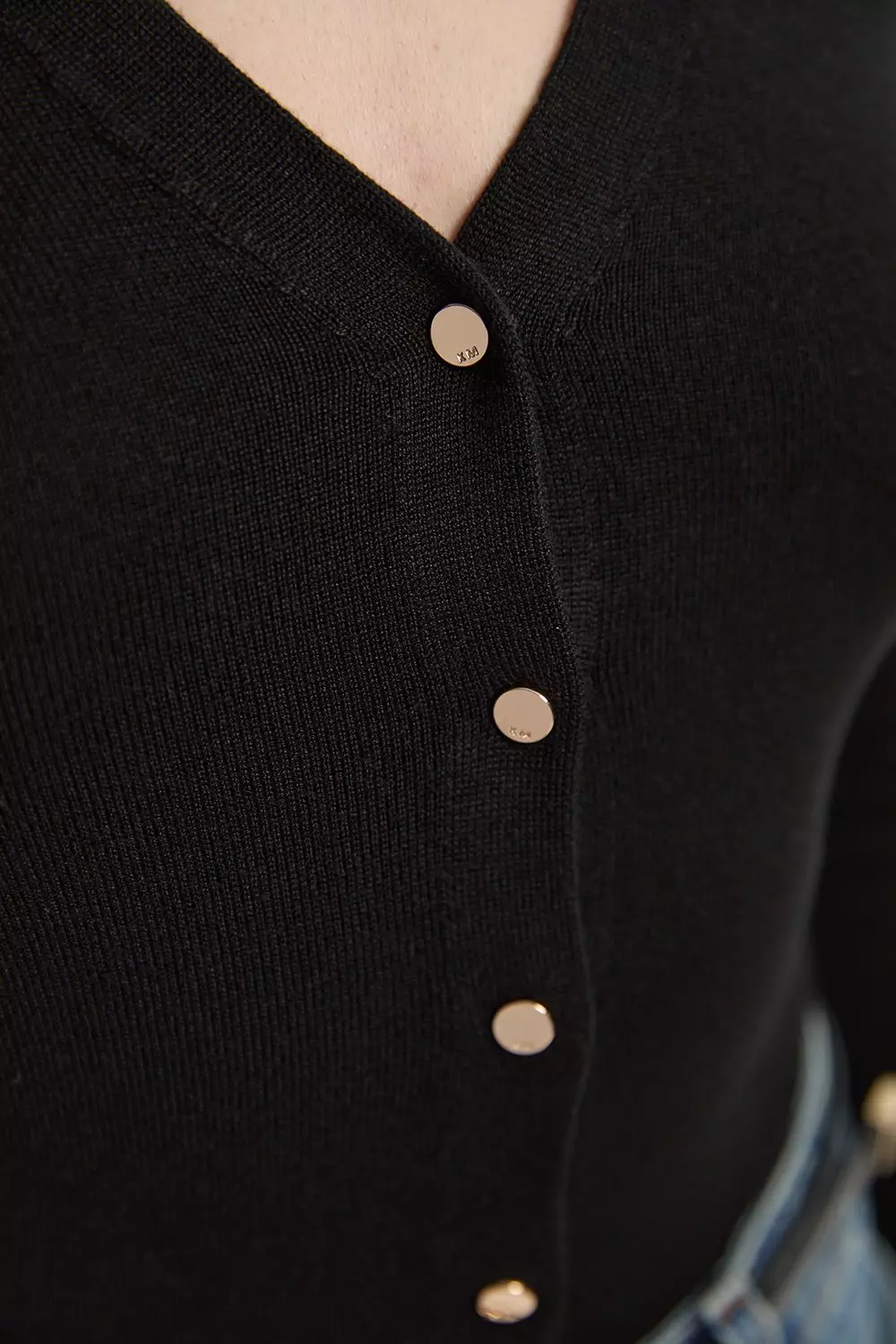 Viscose Blend Knitted Button Detail Cardigan | Karen Millen
