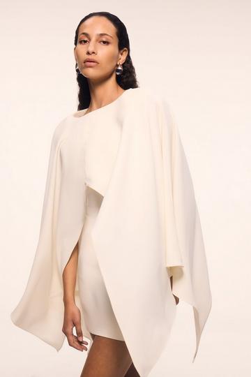 Soft Tailored Cape Detail Mini Dress ivory