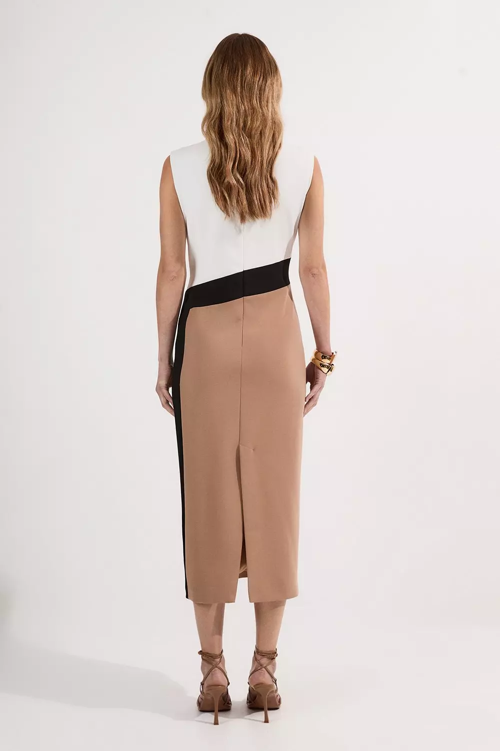 【Karen Millen】カラーブロック ペンシルドレス Compact Stretch Color Block Tailored Pencil Dress | Karen Millen