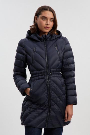 Navy Real Down Packable Coat