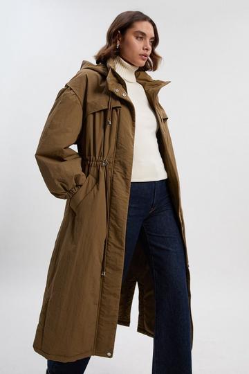 Padded Parka Coat camel