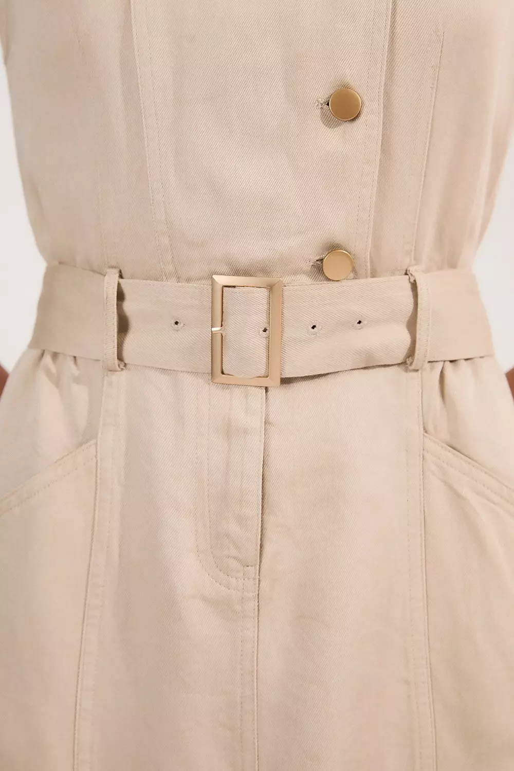 Soft Twill Relaxed Midi Dress | Karen Millen