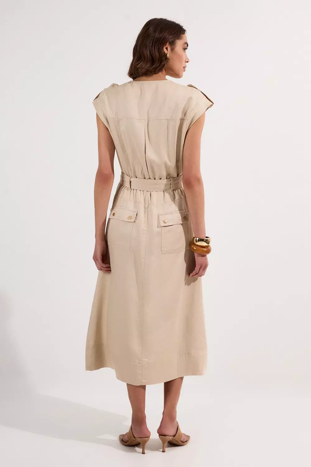 Soft Twill Relaxed Midi Dress | Karen Millen