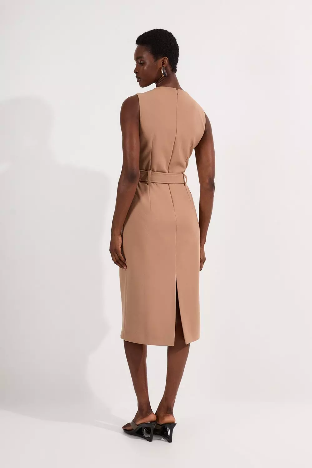【KAREN MILLEN】コンパクト ストレッチベルト ペンシル ドレス Compact Stretch Belted Tailored Midi Pencil Dress | Karen Millen