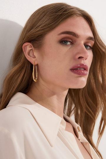 Drop Hoop Earrings gold