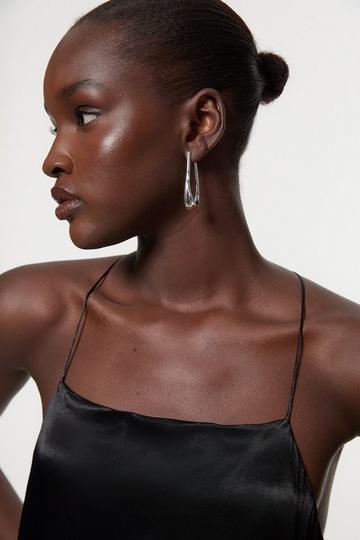 Drop Hoop Earrings silver