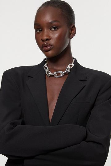 Chunky Chain Statement Necklace silver