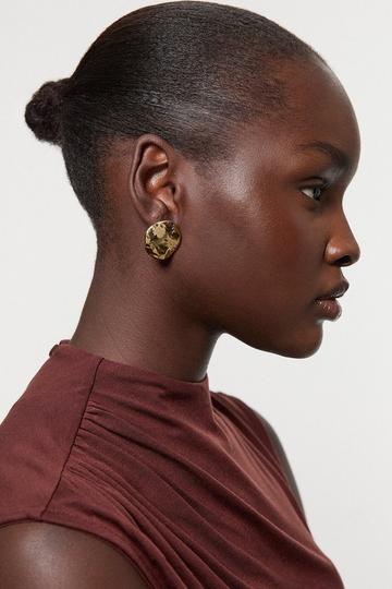Large Stud Statement Earrings gold
