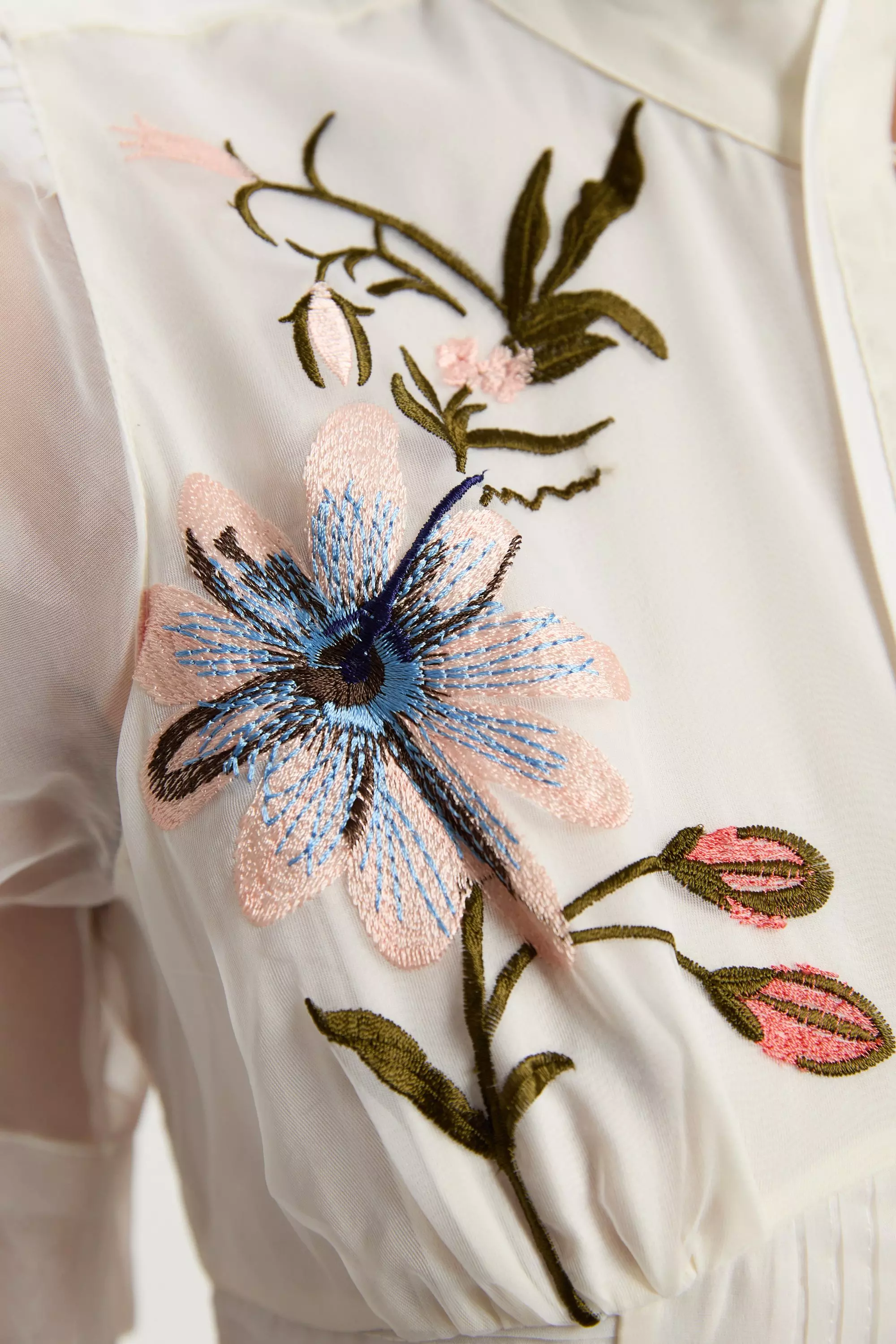 【KAREN MILLEN】ボタニカル刺繍オーガンジースリーブ ドレス KAREN MILLEN】ボタニカル刺繍オーガンジースリーブ ドレス