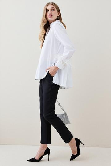 Black Petite Essential Techno Woven Trouser