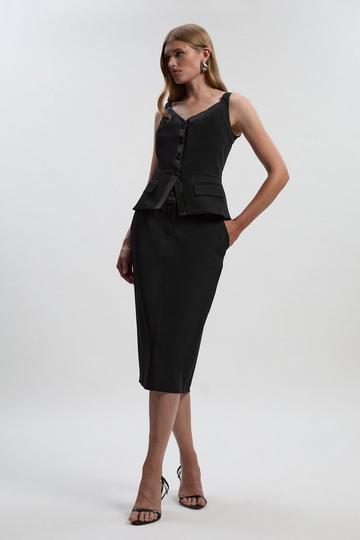 Tailored Tux High Waisted Pencil Skirt black