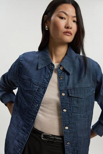 Blue Chambray Stretch Denim Shirt