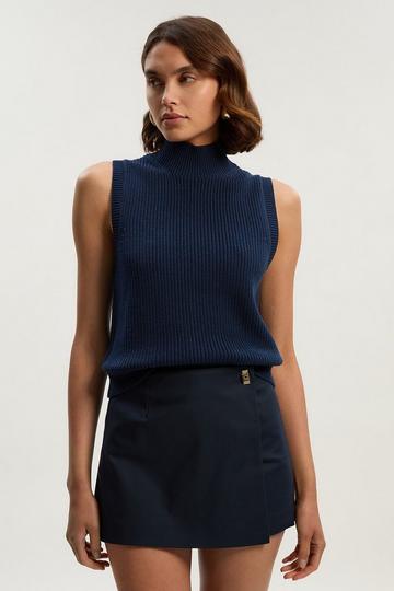 Techno Hardware Detail Woven Skort navy