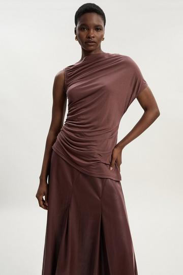 Tencel Ruched Detail Top rose