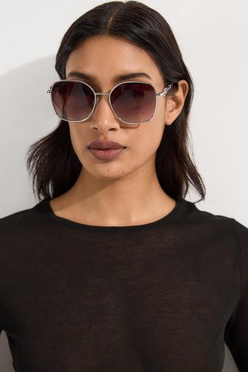 Silver Rounded Sunglasses white