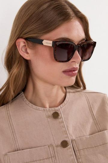 Brown Square Gold Detail Sunglasses brown