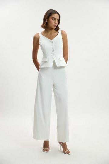 Tailored Tux Wide Leg Jumpsuit ivory