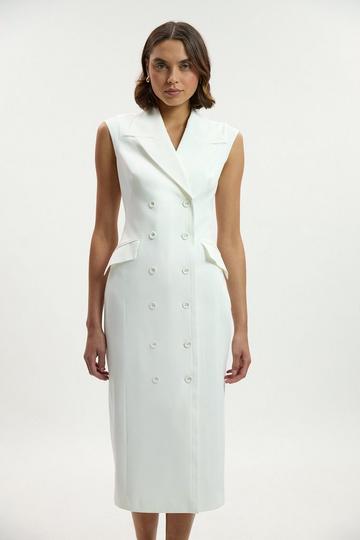 Tall Tailored Tux Pencil Dress ivory