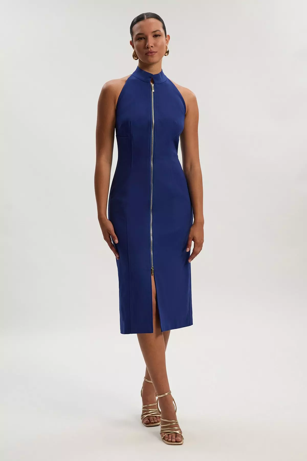 KAREN MILLEN 日本未入荷 サテン ホルターネック ドレス 無地 bkk26367_cobalt_xl?$