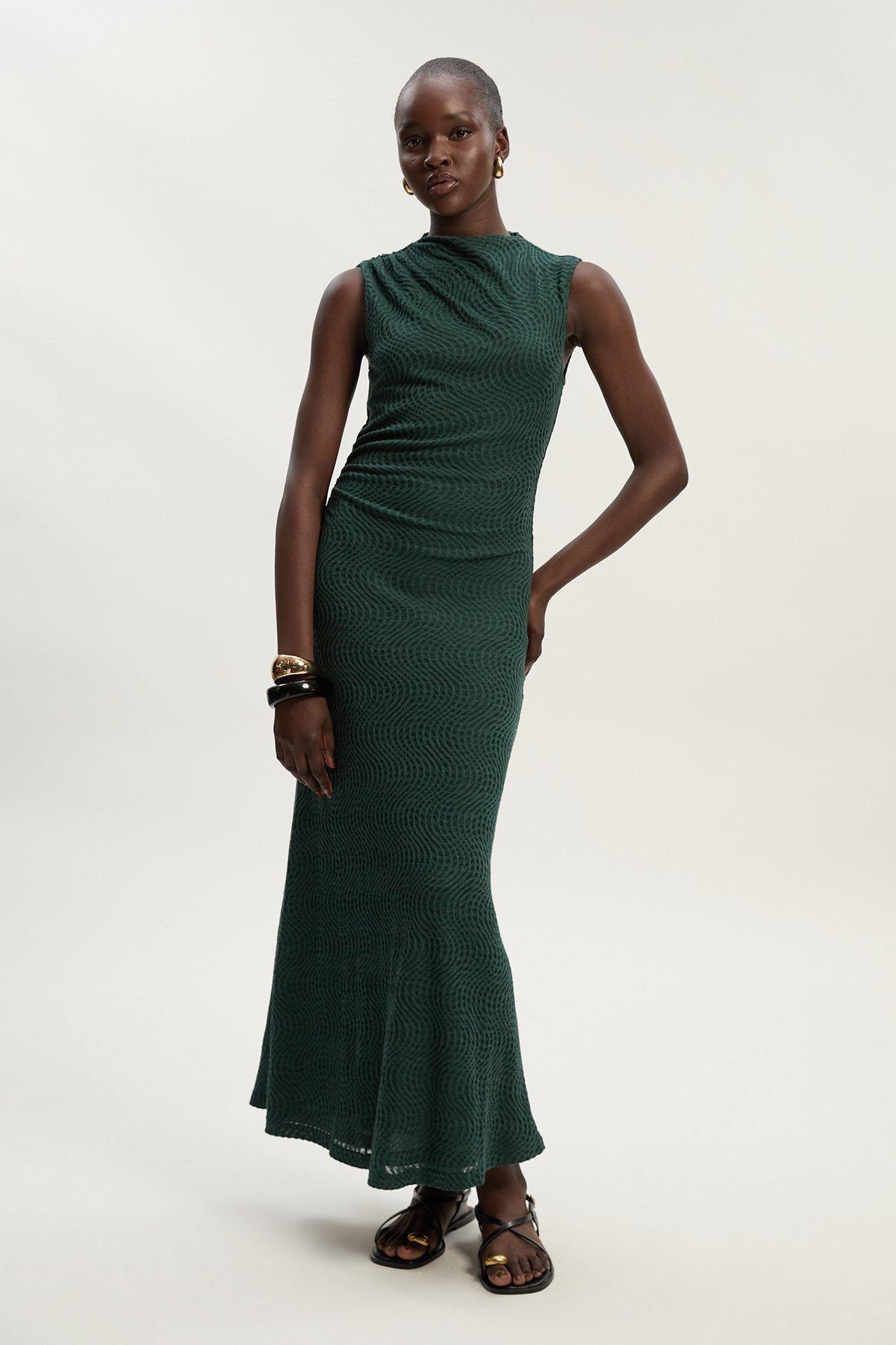 【Karen Millen】英国発！ Textured Jersey Hem Maxi Dress bkk25897_chartreuse_xl?$