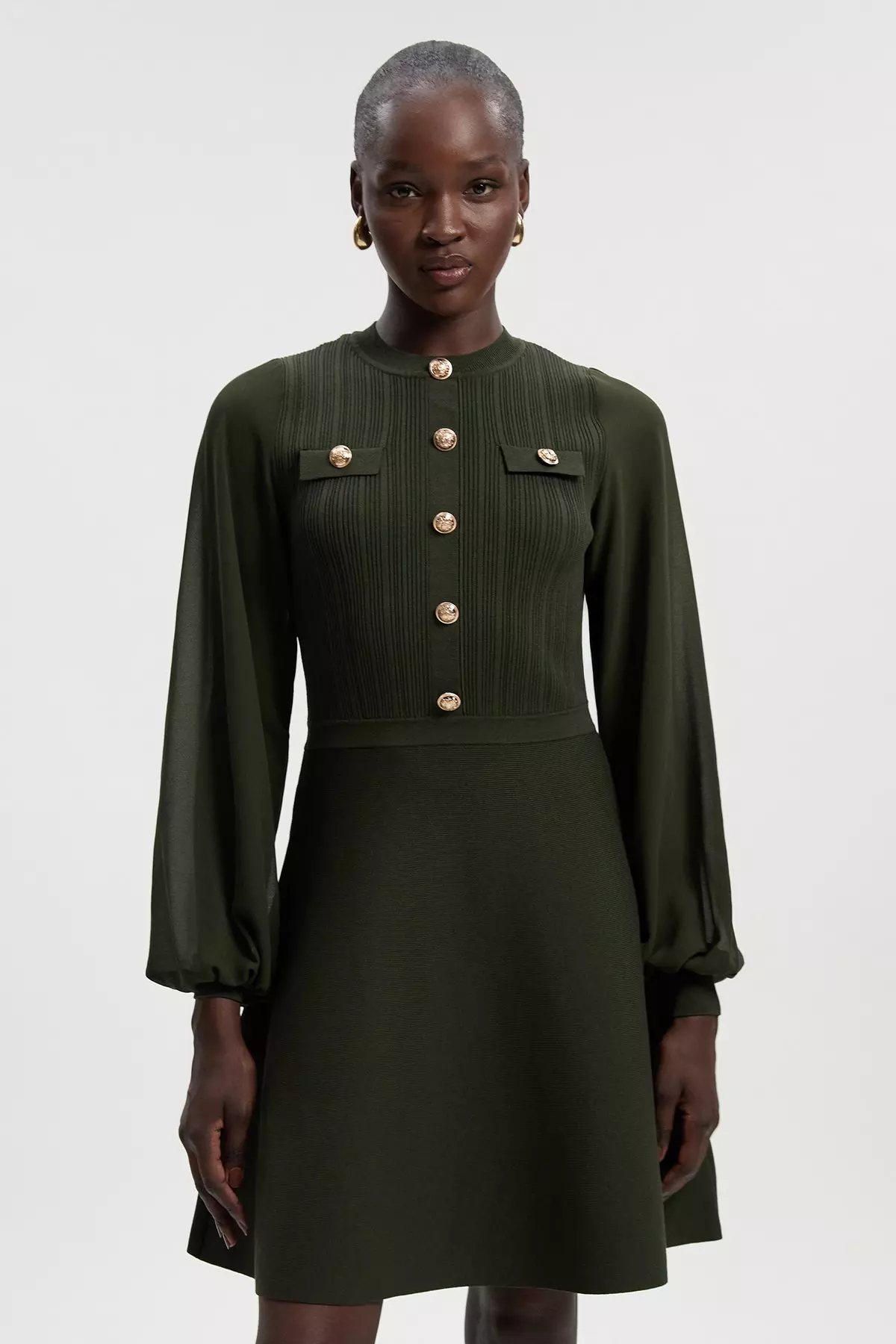 【KAREN MILLEN】ウール ニットベルト付きミダキシドレス KAREN MILLEN Cashmere Blend Sleeveless Full Skirted Midaxi