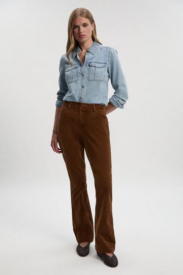 Stretch Cord Kickflare Jean tan