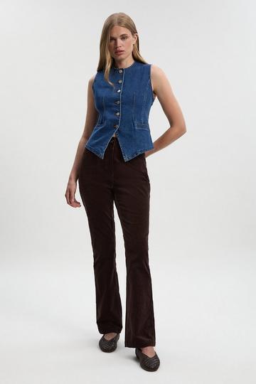 Tall Stretch Cord Kickflare Jean chocolate