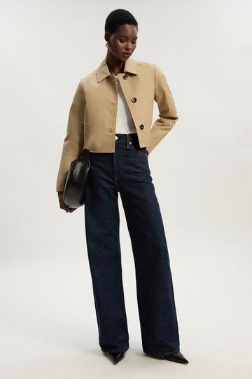 Cotton Button Tailored Jacket camel