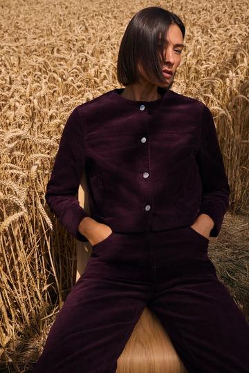Cord Straight Leg Trouser berry