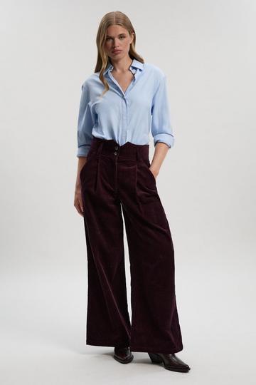 Cord Wide Leg Trouser berry